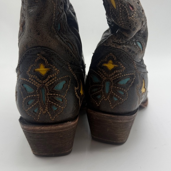 Corral Womens western Cowboy Boots - Black Butterfly Print rainbow size 9 - Picture 3 of 8